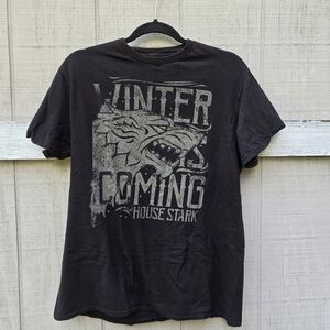 Game Of Thrones House Stark Winter Is Coming Graphic Short Sleeve T-Shirt Large